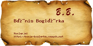 Bónis Boglárka névjegykártya